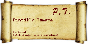 Pintér Tamara névjegykártya