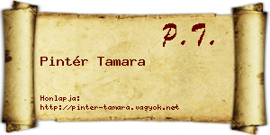 Pintér Tamara névjegykártya